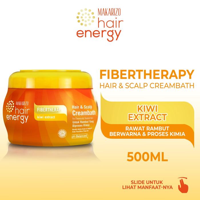 Gambar MAKARIZO Hair Energy Fibertherapy Hair & Scalp Creambath - Kiwi 500ml dari Storekdi undefined Tokopedia