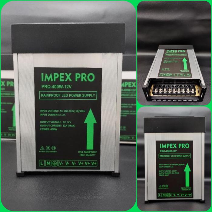 Gambar LED Power Supply Rainproof 400W Impex Pro Outdoor 33,3A DC 12V dari BungaAdeniumStore undefined Tokopedia