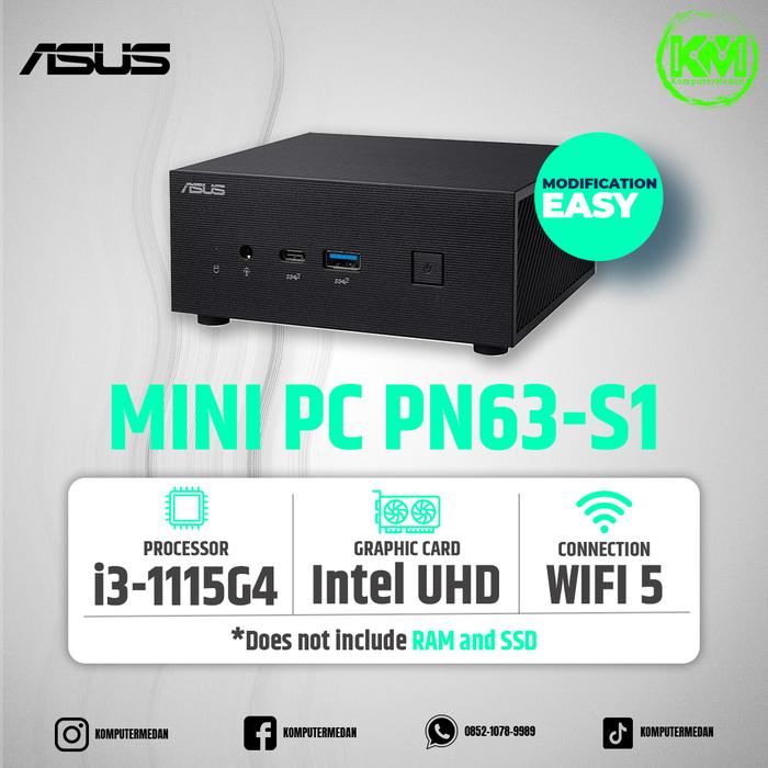 Gambar PC MINI ASUS PN 63-S1-CORE I3-1115G4/NO RAM/NO STORAGE/WIFI6/BT/VGA dari KomputerMedan OS undefined Tokopedia