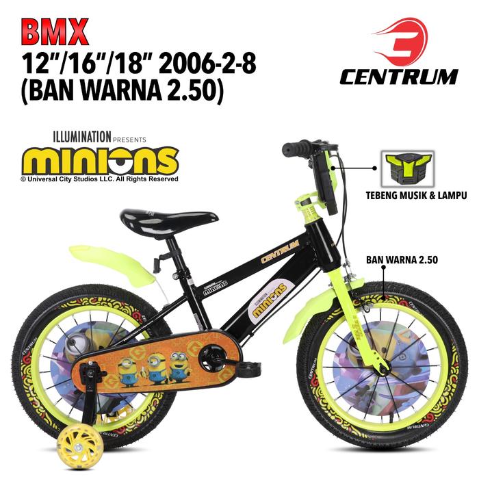 Gambar Sepeda BMX anak laki laki centrum 2006 ban warna 2,50 tebeng music - Hitam, 18inch dari sevencycle-toped undefined Tokopedia