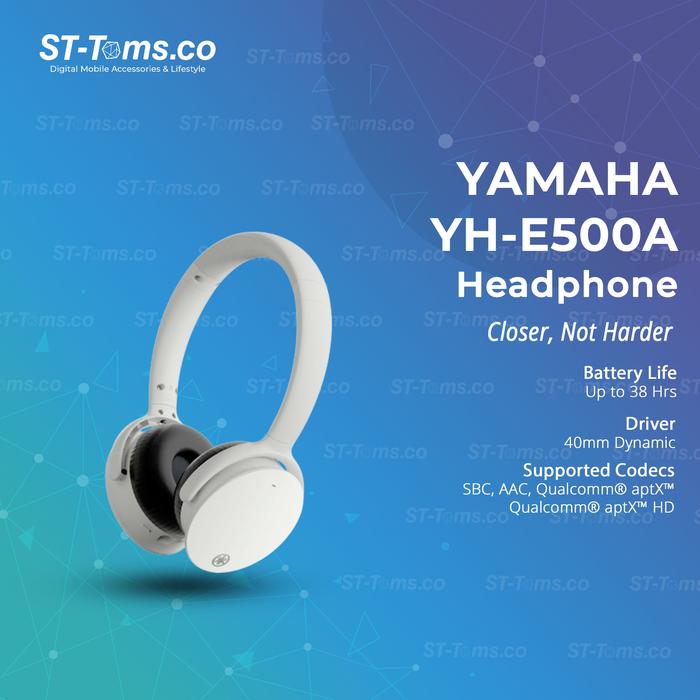 Gambar Yamaha YH-E500A / YH E500 A Bluetooh Headphone ANC Qualcomm with 3.5mm - White dari ST-Toms.co undefined Tokopedia