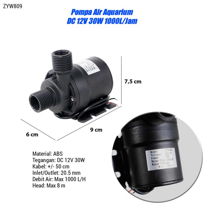 Gambar Pompa Sedot/Dorong Air Pipa Keran  Tandon/Kran Toren DC Booster Pump - ZYW8 DC 1000L/H dari Hantara Tech undefined Tokopedia