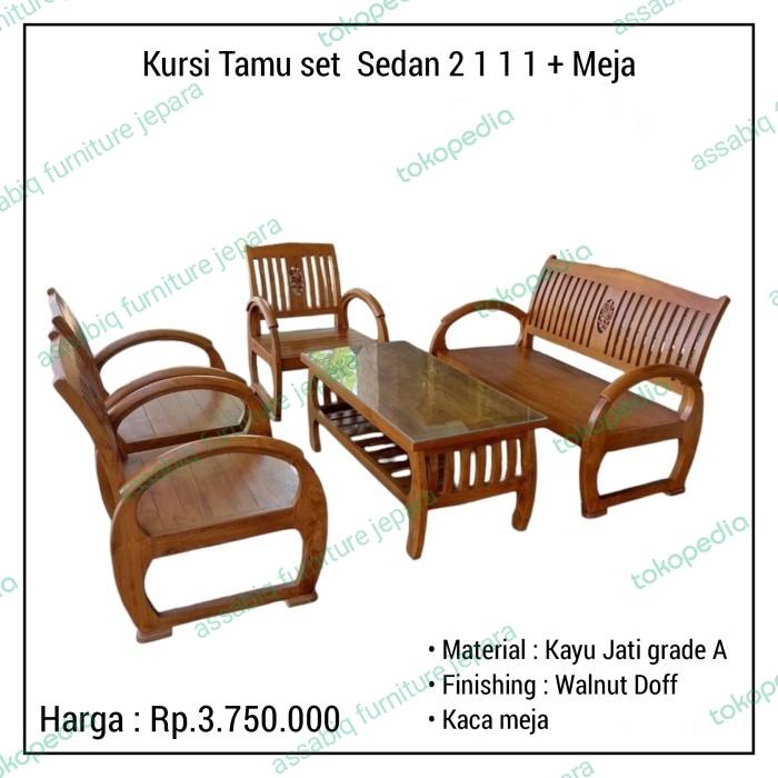 Gambar meja kursi tamu set minimalis kayu jati - Kursi tamu sedan minimalis dari Assabiq furniture undefined Tokopedia