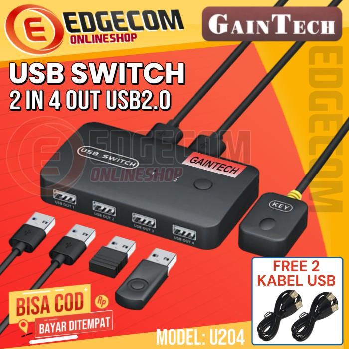 Gambar USB SWITCH 4 IN TO 4 OUT / 2 IN TO 4 OUT SHARING PRINTER, KVM GAINTECH - 2 PORT U204 dari Edgecom undefined Tokopedia