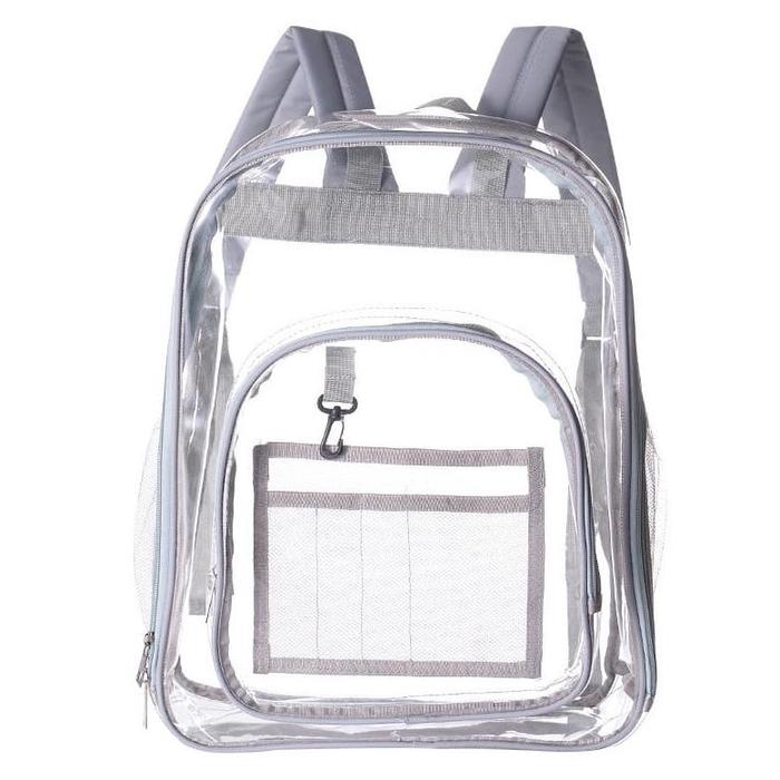 Gambar Tas Transparan Ransel Wanita Pvc Tas Konser Kapasitas Besar Siswa Tas - ABU dari harapanstores undefined Tokopedia