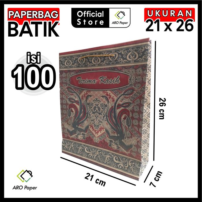 Jual Paper Bag Batik Ukuran 21x7x26 cm (Isi 100 pcs) Kab