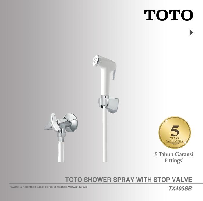 Gambar TOTO Shower Spray WIth Stop Valve / Jet Shower TX403SB - Putih dari TOTO Indonesia undefined Tokopedia