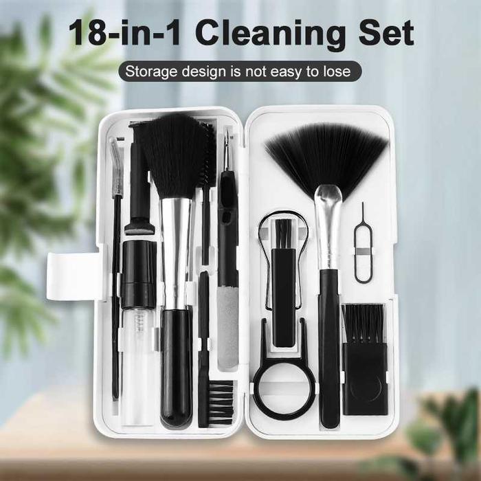Gambar CLEANING KIT CLEANER SIKAT PEMBERSIH DEBU KEYBOARD PC LAPTOP KOMPUTER - 18 in 1 dari BStore id Official undefined Tokopedia