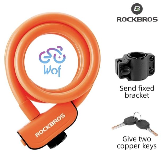 Gambar ROCKBROS RKS515 Kunci Gembok Sepeda Bicycle Bike Lock Chain + Bracket - Orange dari Wof Wheel of Fortune Official undefined Tokopedia