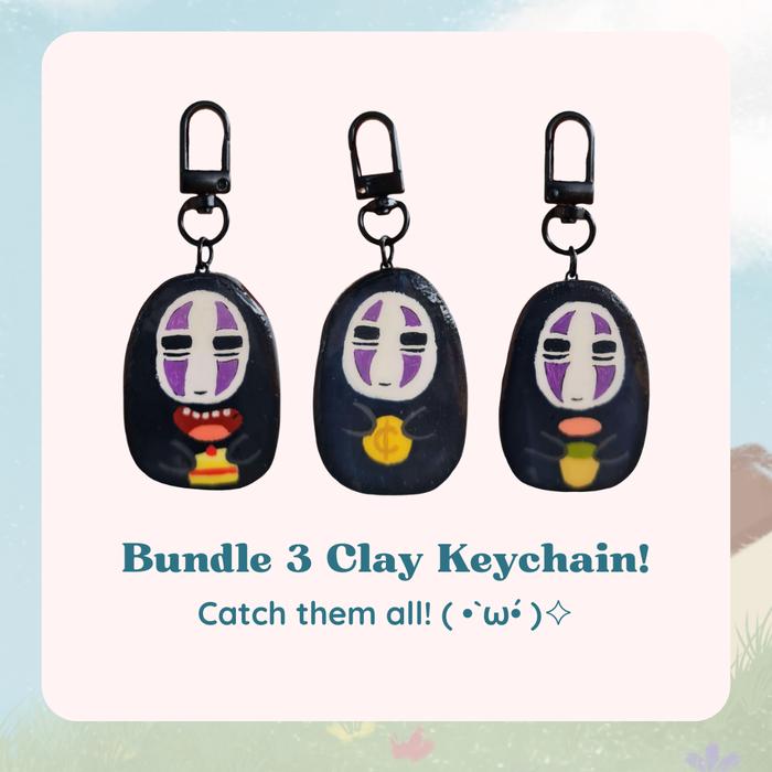 Gambar Ghibli Theme Clay Keychain - Kaonashi No-Face - 3 Clay Keychain, Kaonashi Coin dari seulnarisu undefined Tokopedia