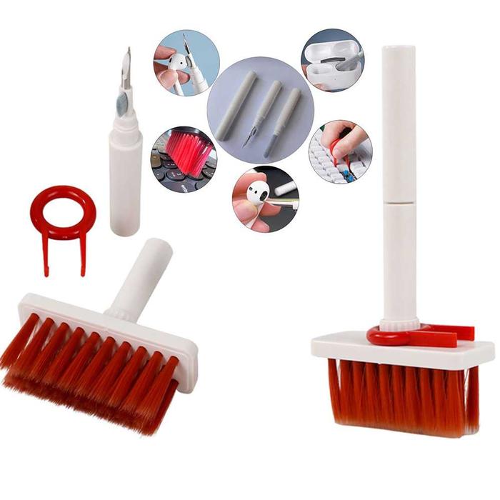 Gambar CLEANING KIT CLEANER SIKAT PEMBERSIH DEBU KEYBOARD PC LAPTOP KOMPUTER - 5 in 1 Merah dari BStore id Official undefined Tokopedia