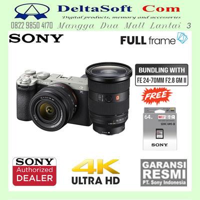 Gambar Sony A7C II kit 28-60mm Mirrorless Alpha A7CII 28-60 mm A7 C Mark 2 - SILVER+24-70GM2 dari DeltaSoft Com undefined Tokopedia