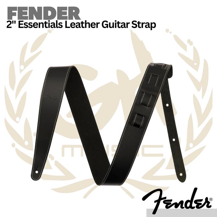 Gambar Fender 2inch Essentials Leather Guitar Strap - Strep Kulit Gitar Bass - Black dari GH Music Store undefined 2 Tokopedia