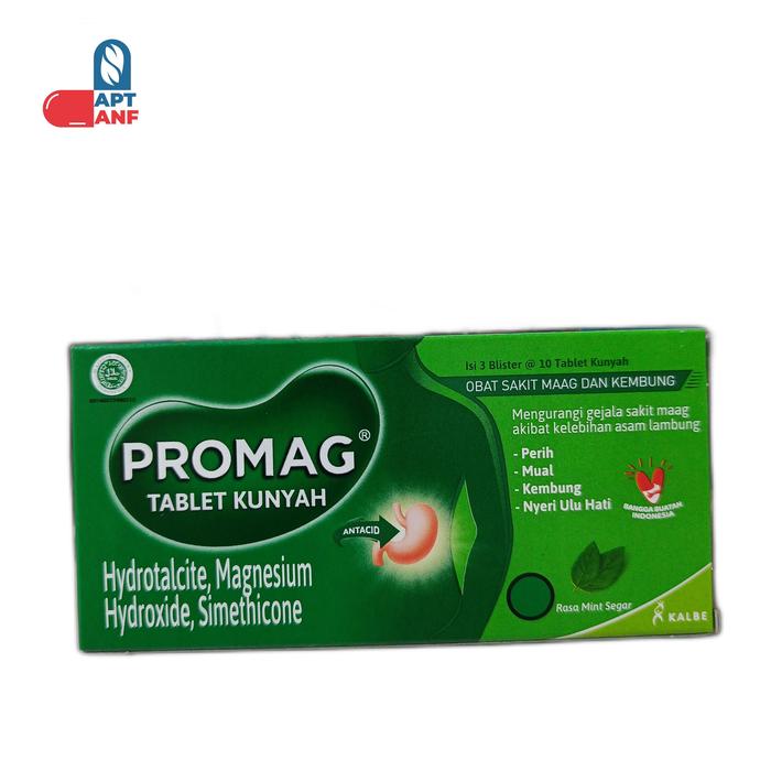 Gambar Promag tablet kunyah 1 box isi 3 strip @10 tablet dari Apt ANF Farma undefined Tokopedia