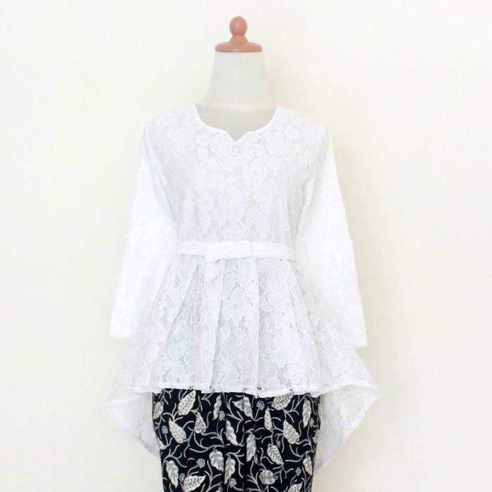 Gambar Kebaya Modern Atasan Brukat Peach - WHITE, UKURAN M dari Kebaya Modern Mode undefined Tokopedia