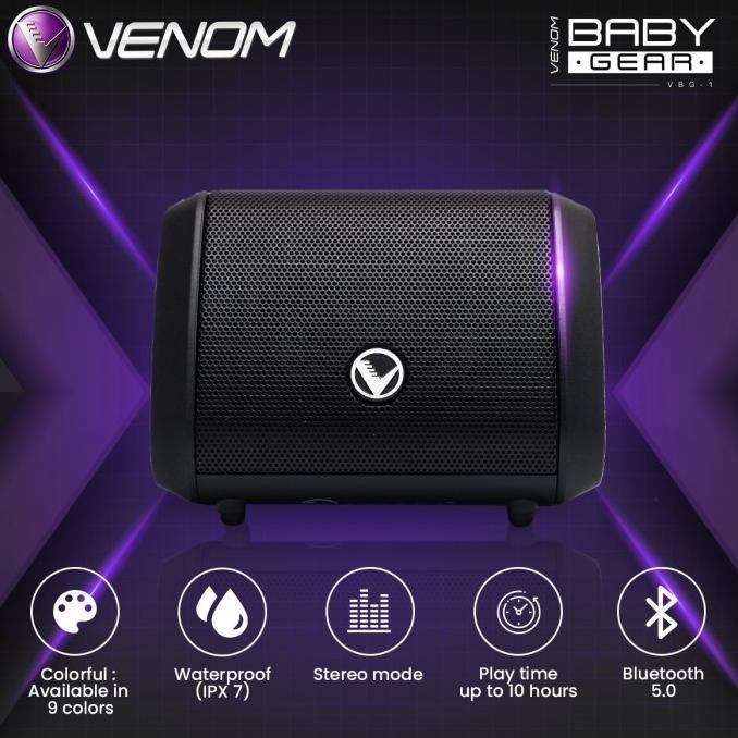 Gambar BARU VENOM BABY GEAR VBG 1 SPEAKER BLUETOOTH PORTABLE WITH STEREO MODE - Hitam dari EDISON ELEKTRONIK undefined Tokopedia