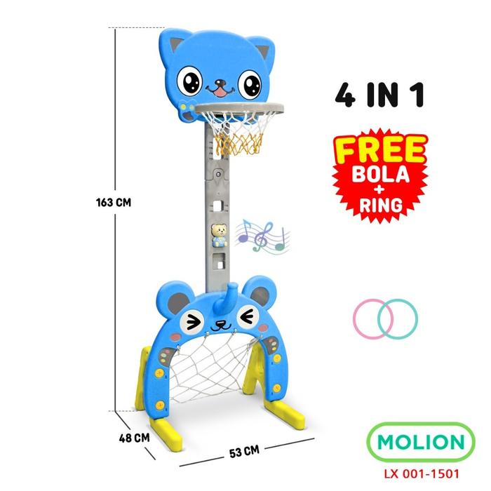 Gambar SPEEDS Mainan Ring Bola Basket Anak 4in1 Gawang Bola Toys Ring Ketangkasan Kuda Kudaan Anak 001-1501 - 1501BRU dari Calary Toys undefined Tokopedia
