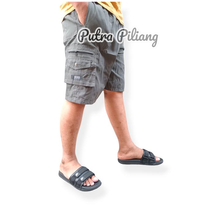 Gambar CELANA PENDEK 3/4 CARGO KANTONG SAMPING KATUN SOGO // CELANA HARIAN PRIA DEWASA - Abu Gelap dari putra Piliang undefined Tokopedia