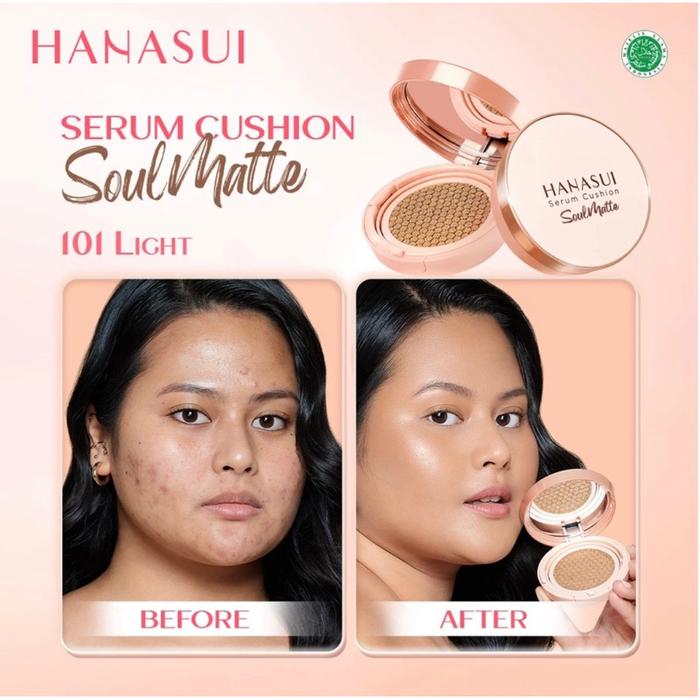 Gambar Hanasui Serum Cushion Soulmatte 15 gr / Bedak Wajah - Natural - Light - 01 LIght dari JBC House undefined 5 Tokopedia