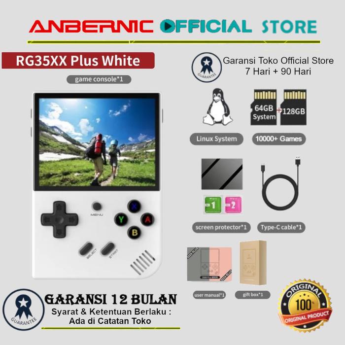Gambar ANBERNIC RG35XX Plus Portable Handheld Retro Video Game Console Player - White, 64GB dari ANBERNIC Official Store undefined Tokopedia