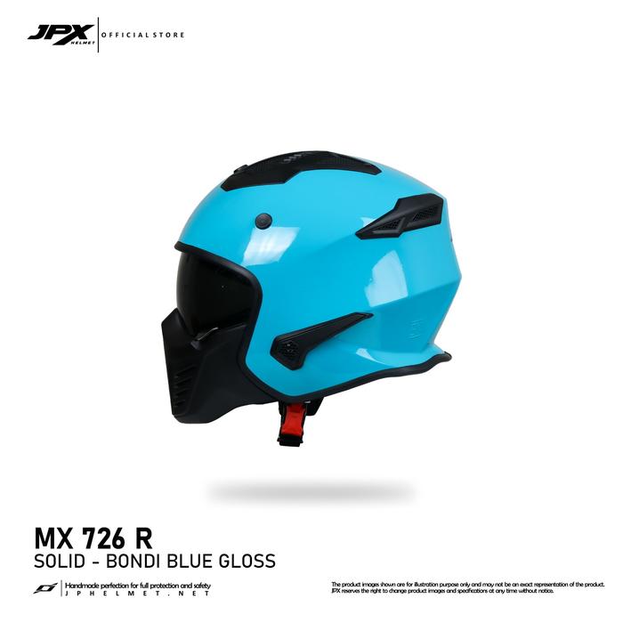 Gambar Helm Full Face Modular Pria Wanita Harian Motor Standar SNI DOT ECE JPX MX-726 R Solid - Bondi Blue Gloss - BondiBlueGloss, L dari JPX HELMET Kab. Tangerang Tokopedia