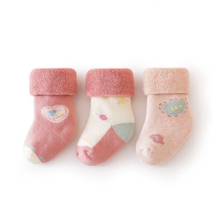 Gambar Kaos kaki bayi 0-12 bln 1 set isi 3 kaos kaki anak prewalker anti slip - Pink, S dari Puffy Kiddo undefined Tokopedia