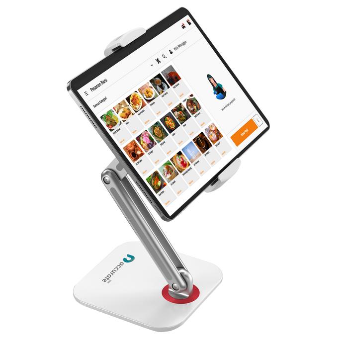 Gambar Stand Holder Kasir X38-Folding Two Arm Bracket Mobile Phone Tablet Universal - Putih, Default dari Accurate Indonesia undefined Tokopedia