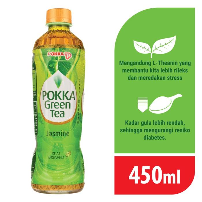 Gambar Pokka jasmine green tea + olong less sugar 450 ml - Jasmine dari Sari Tirta Permata undefined Tokopedia