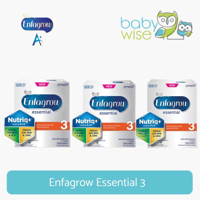 Gambar Enfagrow Essential 3 Susu Formula Anak 1 - 3 Tahun - Susu Anak - Vanila, 400 gr dari Baby Wise BSD undefined Tokopedia
