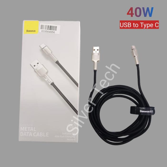Gambar BASEUS Metal Data Cable Type C 40W 5A 2 Meter - Hitam dari silvertech undefined Tokopedia
