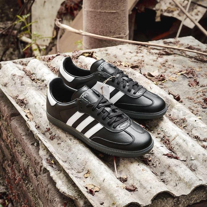 adidas gazelle silver green womens ADIDAS X FUCKING AWESOME SAMBA BLACK / BLACK / WHITE Bluetile Skateboards
