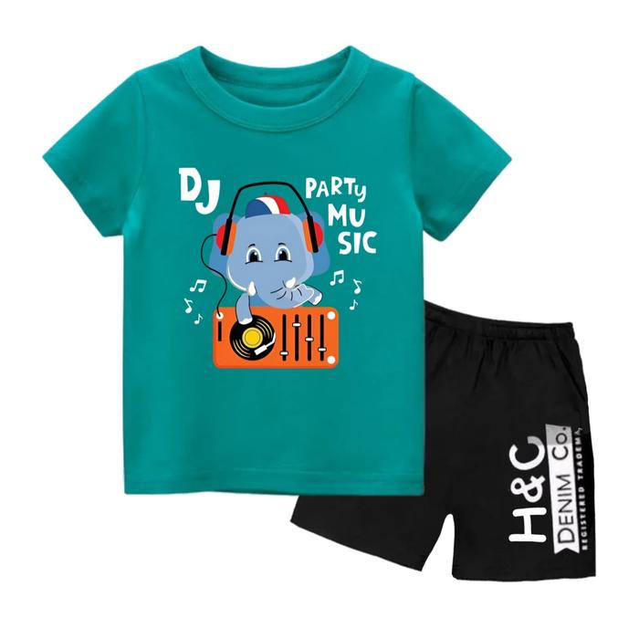 Gambar Setelan Lengan Pendek Anak Laki Baju Kaos Anak Gambar DJ Party Music - Tosca, 2 dari logokids undefined Tokopedia