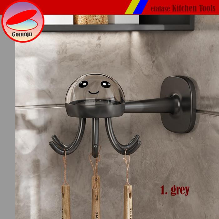 Gambar Six Claw Swivel Hook Rak Gantung Model Octopus 6 Cakar - Octopus Grey dari Gomaju TikStor undefined Tokopedia