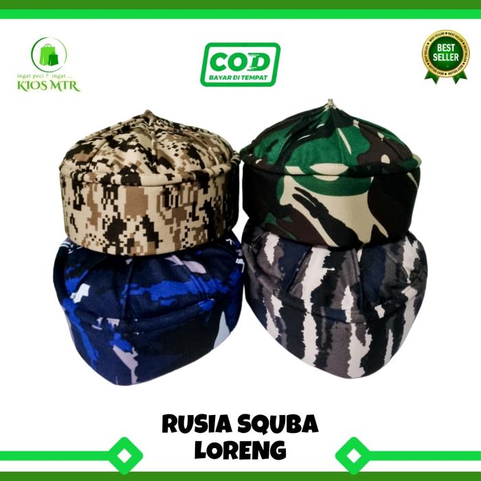 Gambar Peci KUBAH LORENG , Peci Ceng Ho Loreng , Peci Rusia Squba Loreng - Abu Loreng dari kios MTR undefined Tokopedia