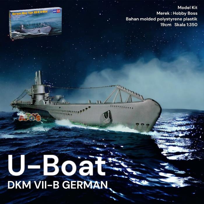 Gambar Model Kit miniatur kapal selam DKM VII-B U-Boat Hobby Boss 19 cm 1:350 - DKM VII-B dari A1 TOYS undefined Tokopedia