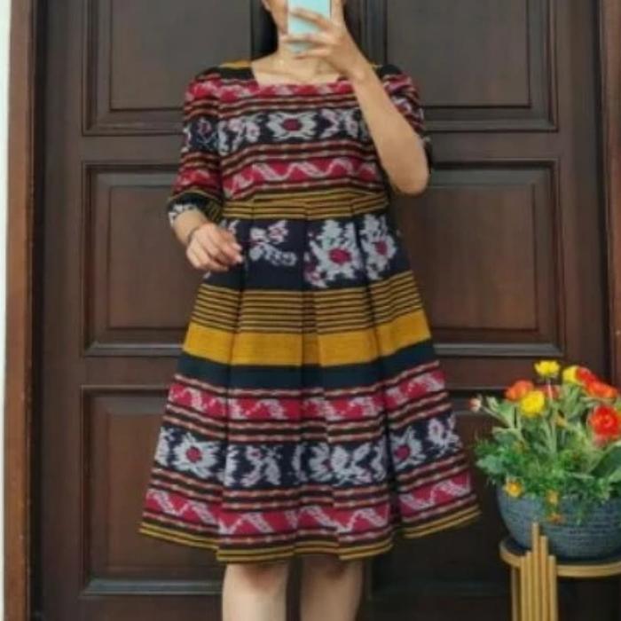 Gambar dress tenun longdres cantika tunik tenun - B, XL dari Arum Baju tenun undefined 5 Tokopedia