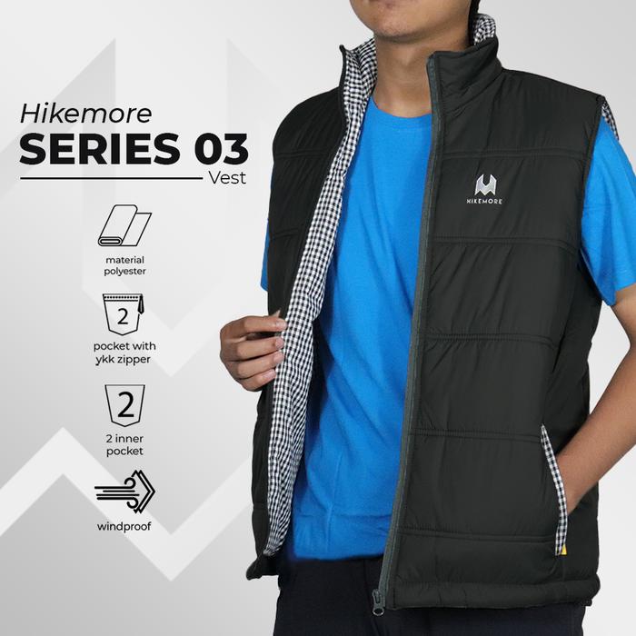Gambar Rompi Motor Pria Casual Hikemore Vest 03 Original - HM Black, XXL dari Hikemore undefined Tokopedia