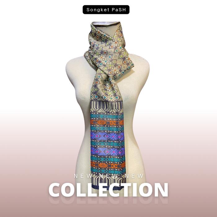 Gambar Syal Songket Palembang Bermacam Warna & Motif Songket Pash - Hitam A dari Songket PaSH Official Store undefined Tokopedia