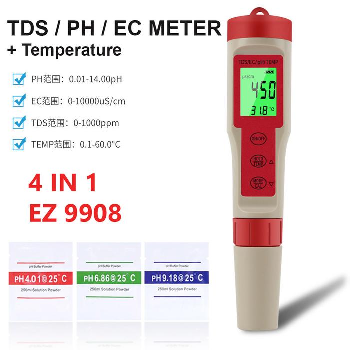 Jual 4 in 1 Digital PH TDS EC TEMP Meter Water Quality Tester Air ...