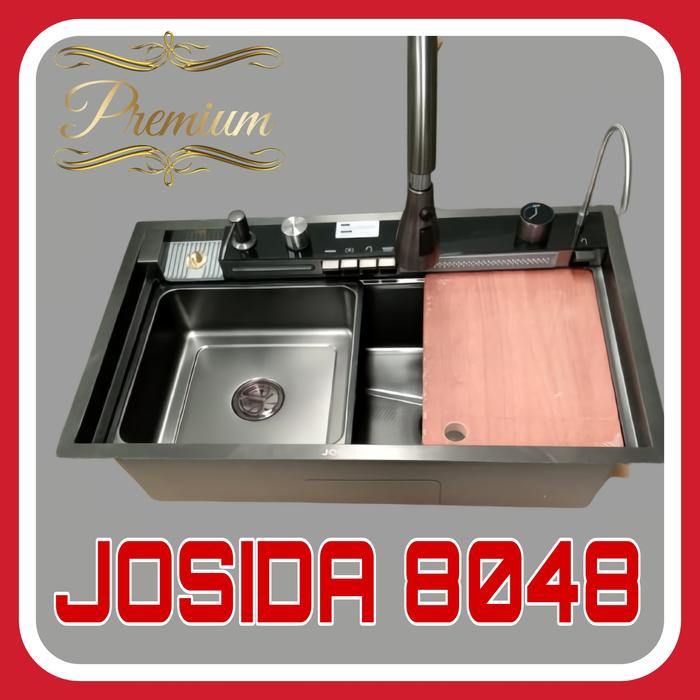 Gambar Modern Kitchen Sink JOSIDA 8048 Luxury Piano Black New Model Premium Hitam Bak Cuci Piring Satu Lubang Wastafel Cuci Piring Viral Rumah Modern Kekinian Minimalis Anti Karat Paket komplit Full Set tinggal Pasang Kran Tarik Set - JOSIDA 8048 dari IPX.STORE undefined Tokopedia
