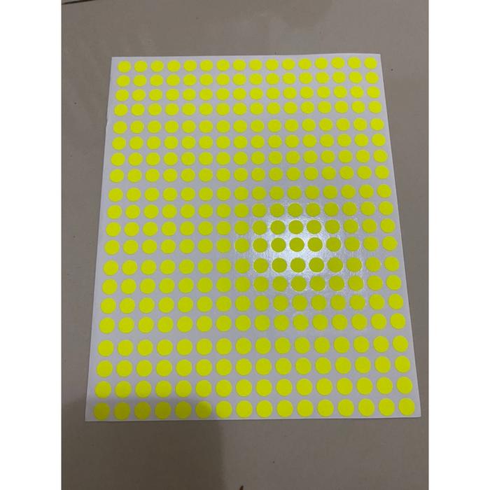 Gambar Stiker Bulat Dot Label -/+ 8-9 mm 13mm Per Lembar Sticker Bulat Obat - Kuning, 13mm dari Perdana Jaya Makmur.1 undefined Tokopedia
