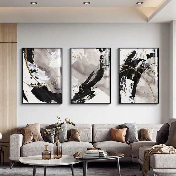 Gambar lukisan sambung dinding ukuran 30x60 3 biji sudah +frame fiber - s2 dari SANJAYA PIGURA ART undefined Tokopedia
