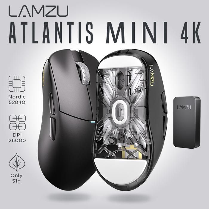 Gambar Lamzu Atlantis Mini 4K Wireless Superlight Gaming Mouse Included 4K - Hitam, Mouse Only dari Lamzu Indonesia undefined Tokopedia