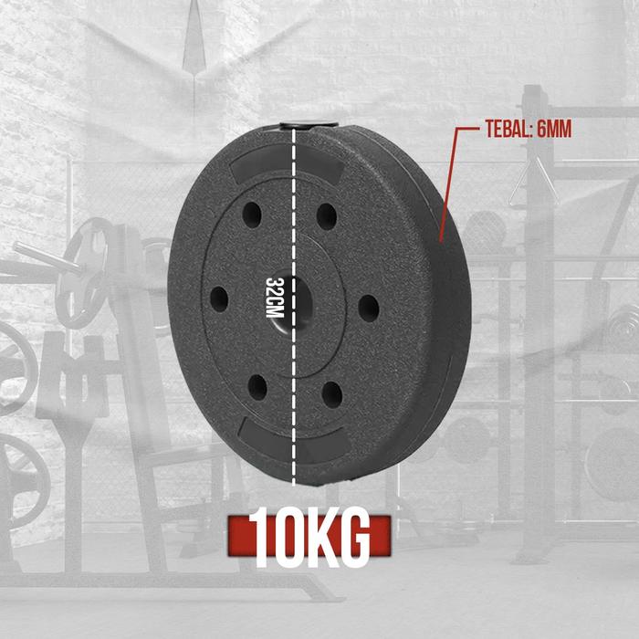Gambar BODYMASTER Plate beban PVC A018 Barbell Piringan Beban Dumbell Rubber - 10kg/3cm dari Ototpro Surabaya undefined Tokopedia