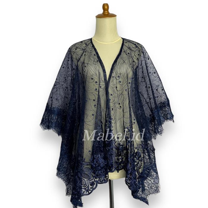 Gambar outer brukat modern cardigan - Navy, Outer Brukat dari Mabel.id undefined Tokopedia