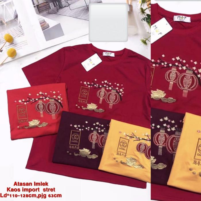 Gambar blouse atasan red imlek-001(scroll) kaos katun fit to XL - 135 dari Beliyukkkkk. undefined Tokopedia