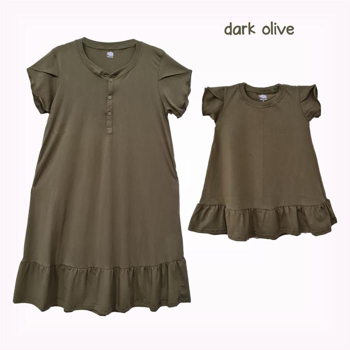 Gambar Daster Tulip Couple Ibu Menyusi dan Baby Kaos 100% Katun Polos Harian - Dark olive, 4T dari wgbaby undefined 5 Tokopedia