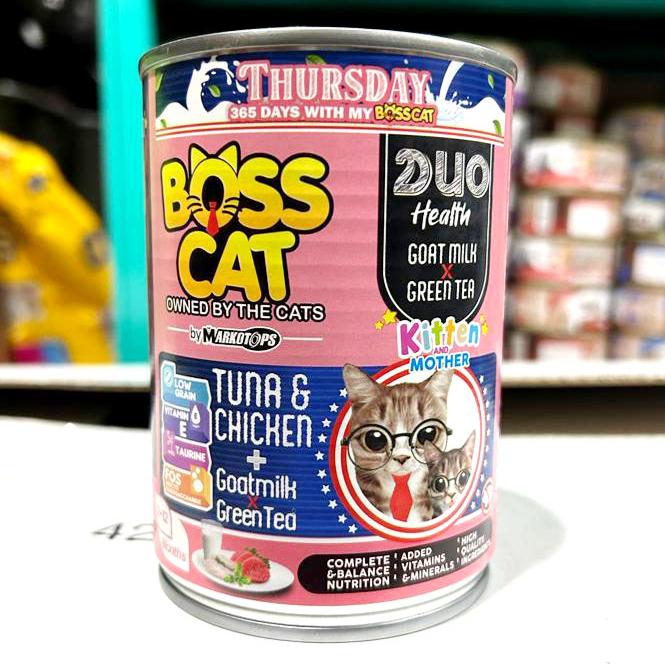 Gambar MAKANAN BASAH KUCING KITTEN ADULT BOSS CAT MARKOTOPS 380 GR - KIT TUNA CHICK dari Rumah MuMu Petshop undefined Tokopedia