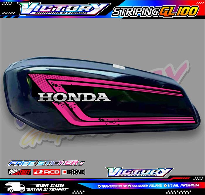 Gambar STRIPING VARIASI HONDA GL 100 / STIKER VARIASI GL 100 RACING HEREX - Pink, HOLOGRAM dari Lumintu Stickers Design undefined Tokopedia
