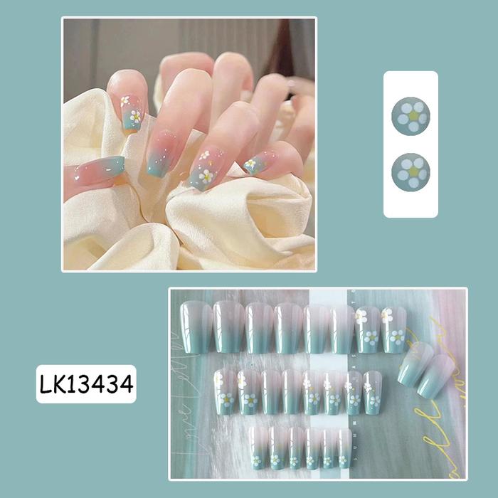 Gambar kuku palsu isi 24pcs free lem cair / kuku palsu mempercantik kuku - LK13434 dari Wei mall undefined Tokopedia